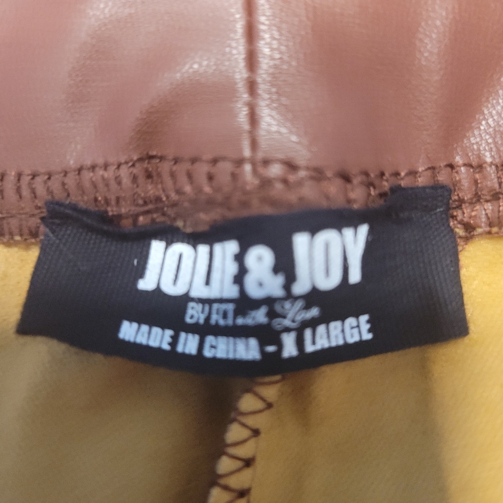 NEW JOLIE & JOY BROWN FAUX LEATHER LEGGINGS-SIZE XL-NWT - Picture 11 of 16